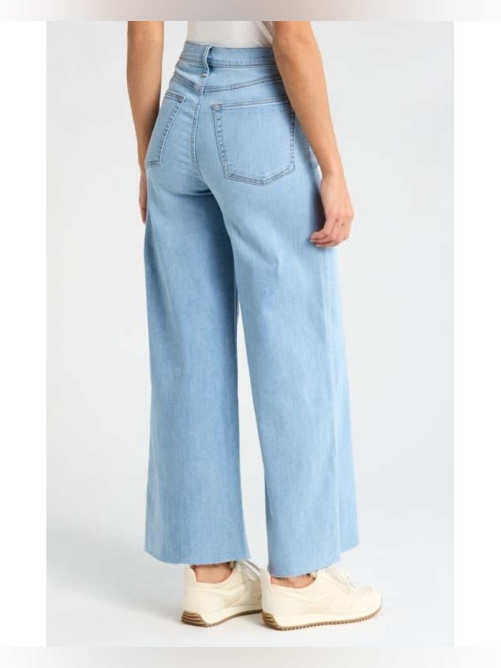 Rag & Bone Serena High-Rise Wide Leg Jeans Size 26 Light Wash Raw Hem - Picture 2 of 4